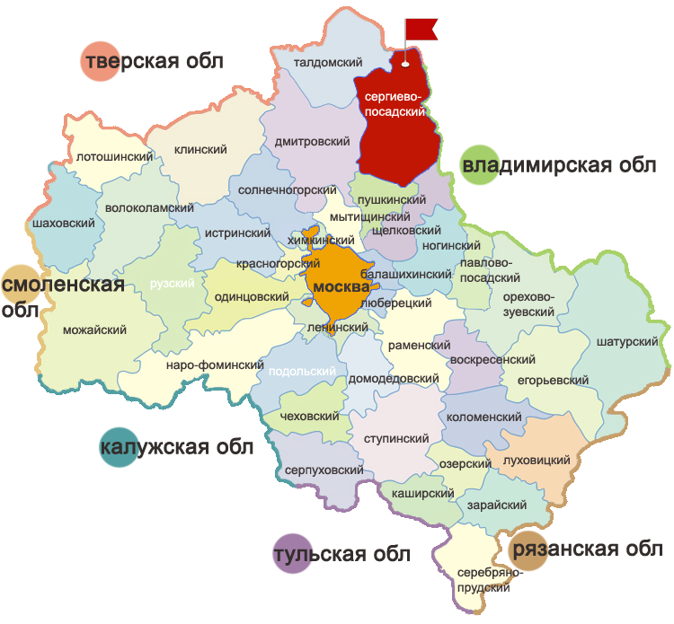Карта московской области сергиев посад на карте московской