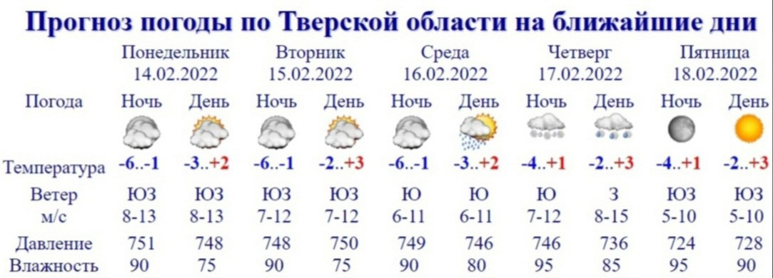 Погода в твери на 10 дней (тверская область, го тверь)